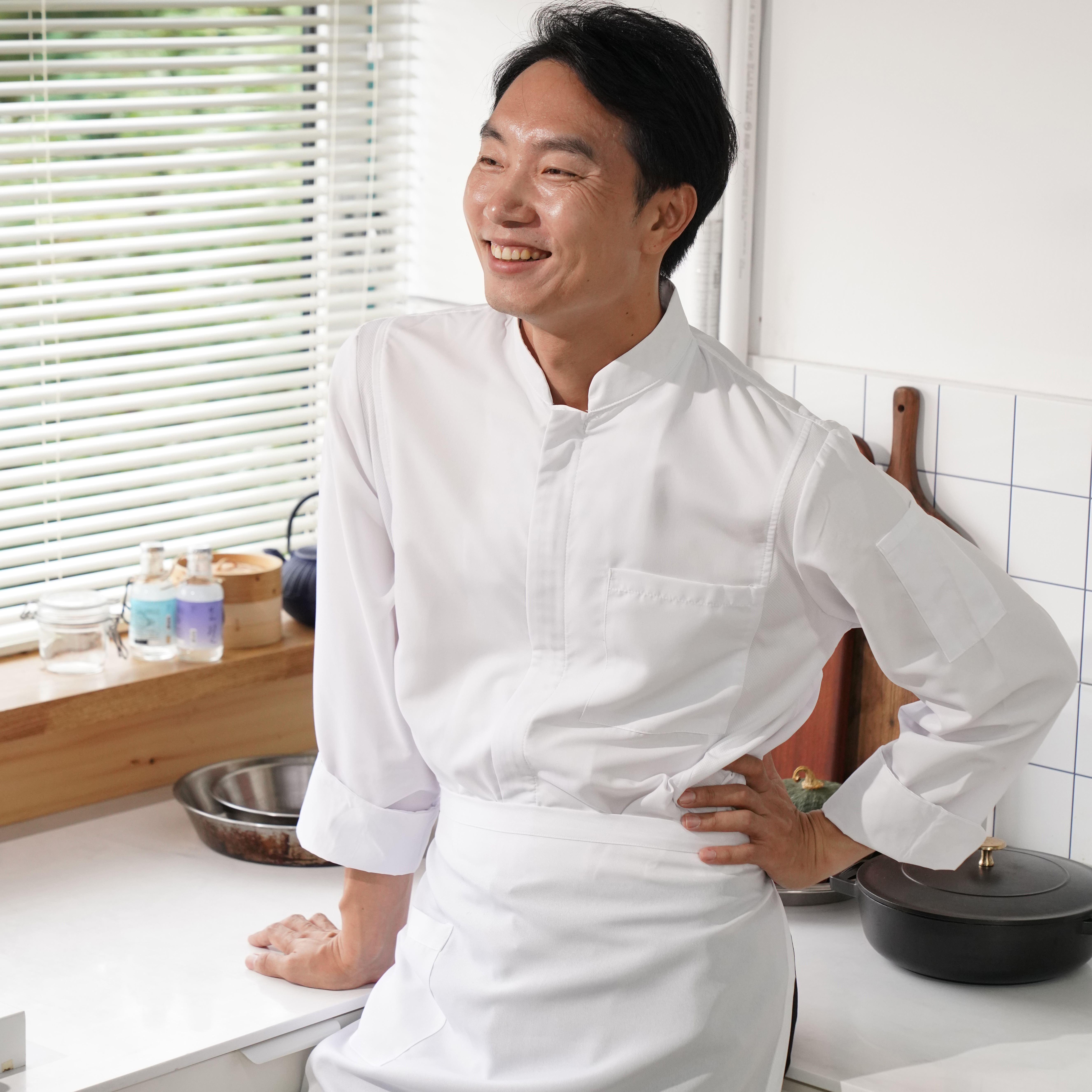 셰프브루노 지퍼 조리복 쉐프복 주방유니폼 세트 (긴팔 앞치마 모자)