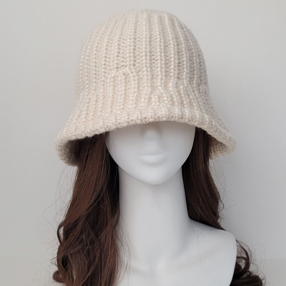 여성 니트모자 겨울 뜨개 동백이 털 산책 남자 여자 대두 벙거지 모자 버킷햇