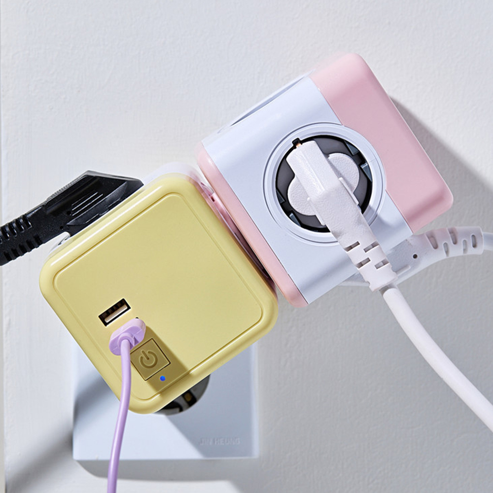 고용량 멀티탭 큐브 4000W USB 디자인 콘센트 5구
