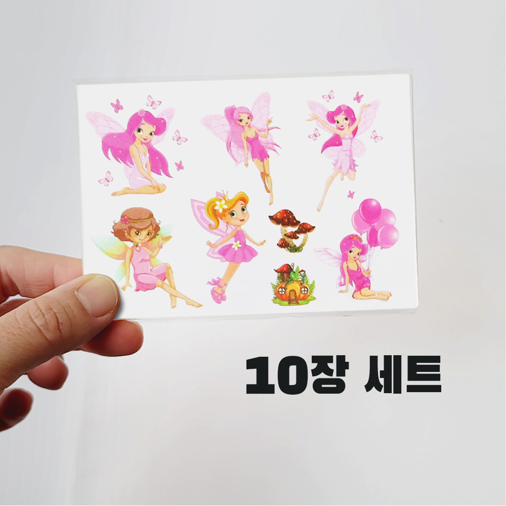 니즈엘 KC 어린이 타투스티커 여아 공주 문신 헤나 판박이 행사 F꽃요정(10장) - 상세 이미지 3