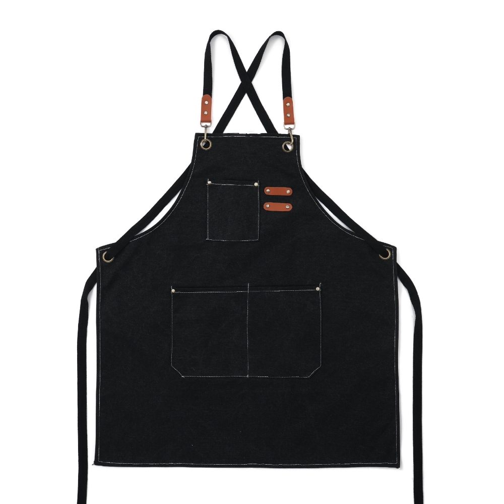핫버튼 캔버스 데님 방수 앞치마 횟집 벌초 손님 요양원 제빵 어린이집 선생님