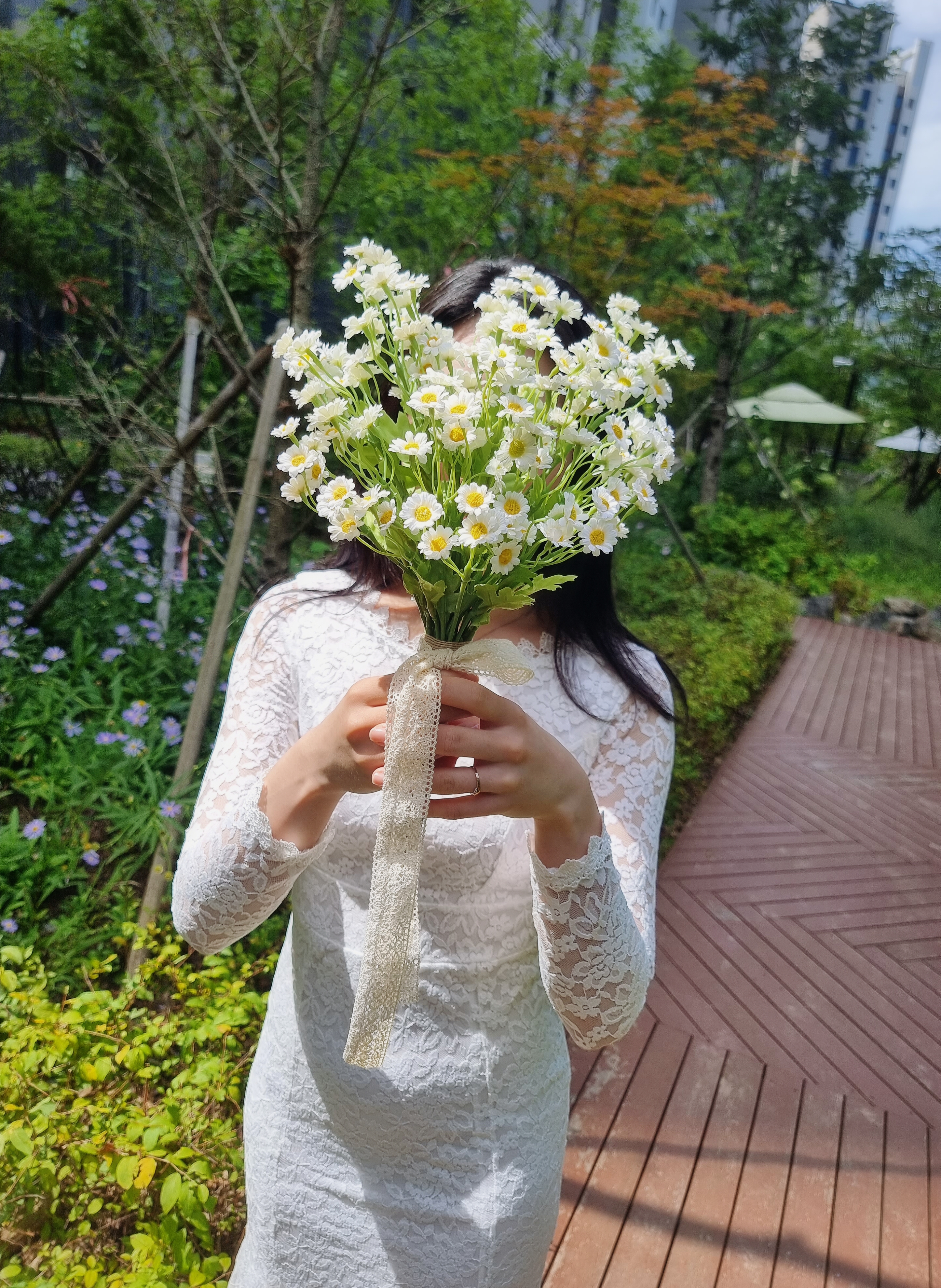 들꽃조화부케, 셀프웨딩, 부토니에, 브라이덜샤워, 마트리카리아, 제주웨딩야외촬영부케 - 상세 이미지 5