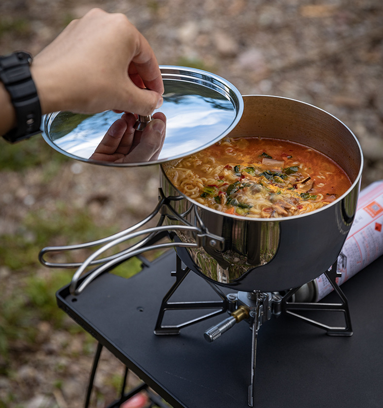 캠핑문 통3중 스테인리스 인덕션 냄비 코펠 18cm 2L CC-18