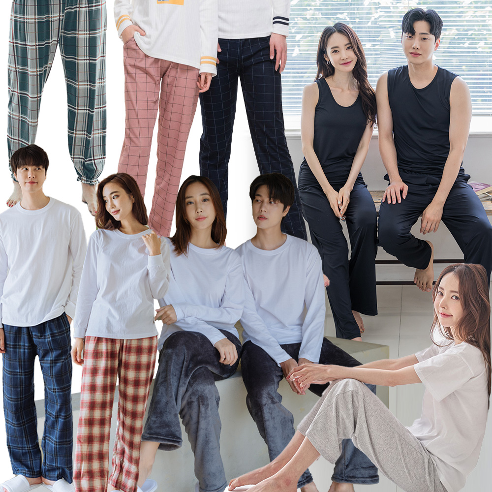 에이원 커플잠옷바지 잠옷바지 홈웨어 파자마 이미지 4