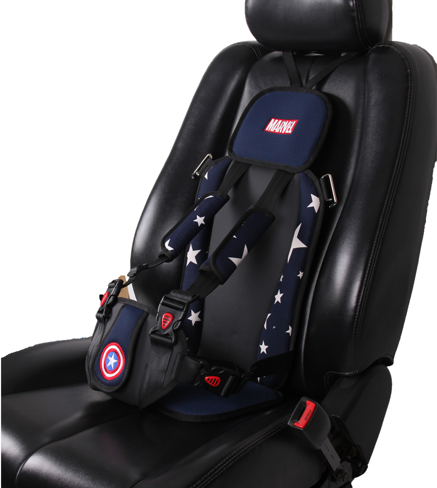 마블 휴대용 카시트 캡틴아메리카 어린이 유아 주니어카시트 슬림형 등하원 차량간편설치