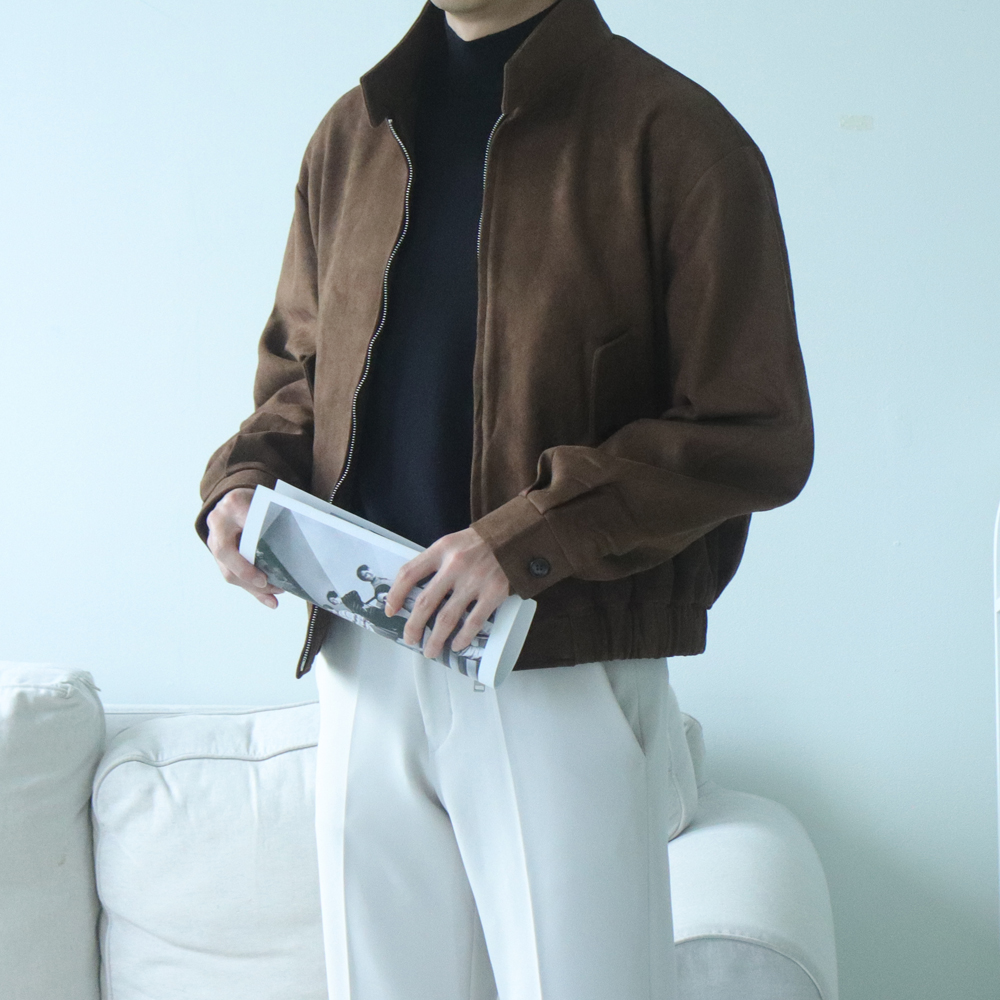 남자스웨이드자켓 차이나카라 트러커 숏 남자자켓 이미지 1
