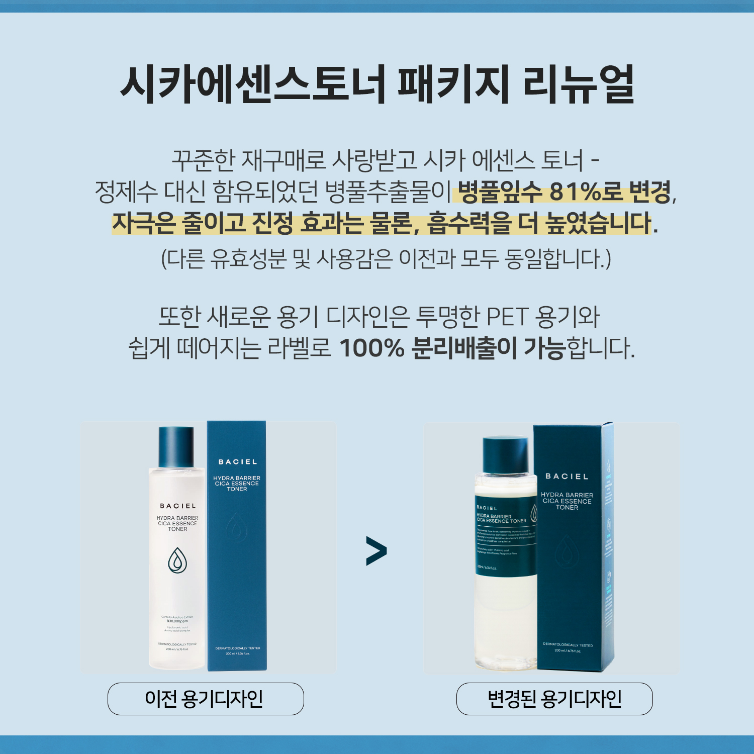[1+1] 바시엘 하이드라 베리어 시카 에센스 토너 200ml 여드름 약산성 버블 병풀잎수 - 상세 이미지 2