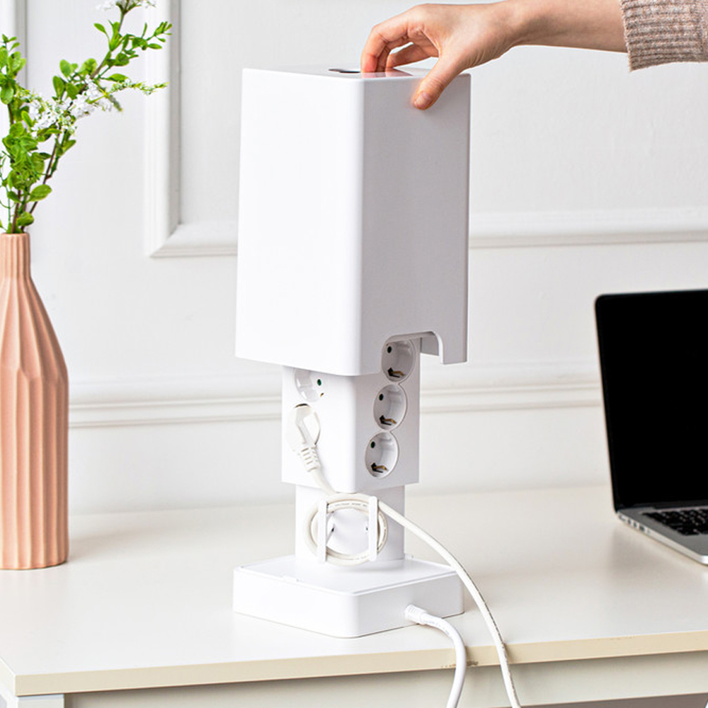 국산 타워 디자인 멀티탭 고용량 USB 멀티탭 5구 콘센트 4000W - 상품 이미지