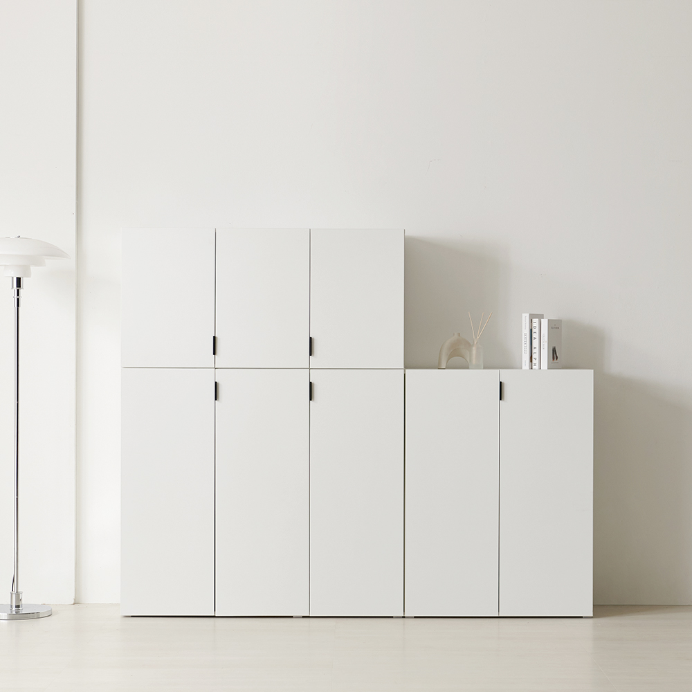 높은 다용도 베란다 수납장 거실 틈새 베란다장 옷 800 400 1200, 3단, 화이트