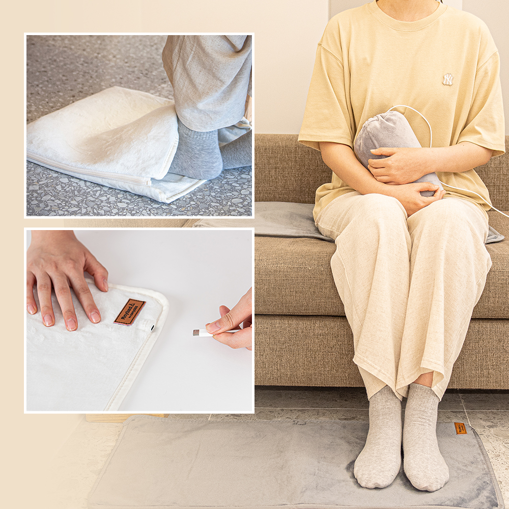 캠프365 휴대용 여행용 전기요 / 전자파 없는 USB 온열 탄소 매트 장판 애니베드