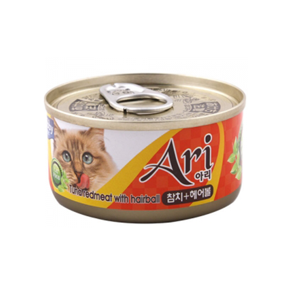 테비토퍼 아리캔 고양이 습식 간식캔 참치 헤어볼, 80g, 1개 - 메인 이미지