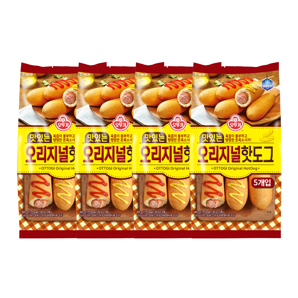 오뚜기 맛있는 오리지널 핫도그 400g 4개 - 상품 이미지