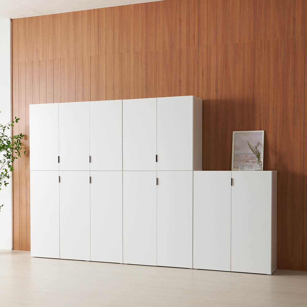 높은 다용도 베란다 수납장 거실 틈새 베란다장 옷 800 400 1200, 3단, 화이트