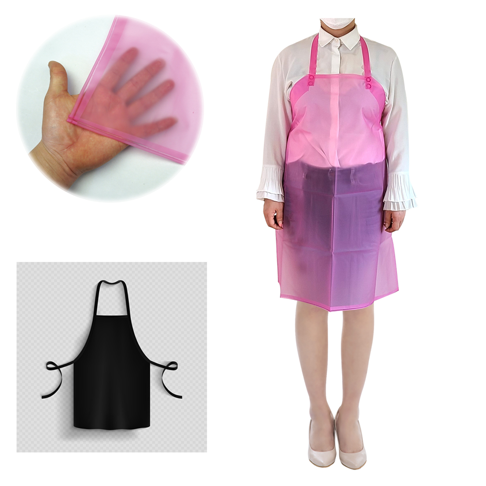 식당 주방 업소용 우레탄 양면 방수 앞치마 pu 목형 백색 중