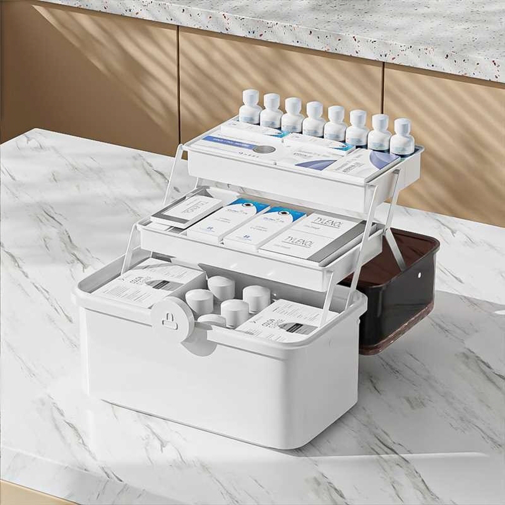 완벽정리 3단 구급상자 가정용 약국 대형 약 보관함 상자 통 구급함 제품 이미지