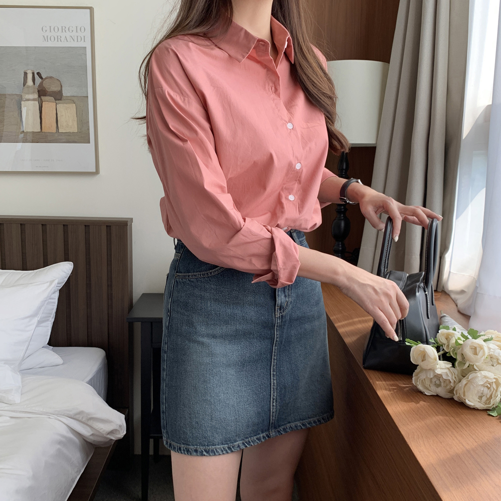 하이웨스트 진청 데님 스커트 청치마 A라인 치마 가을 치마 여성 미니 스커트 - 상세 이미지 4