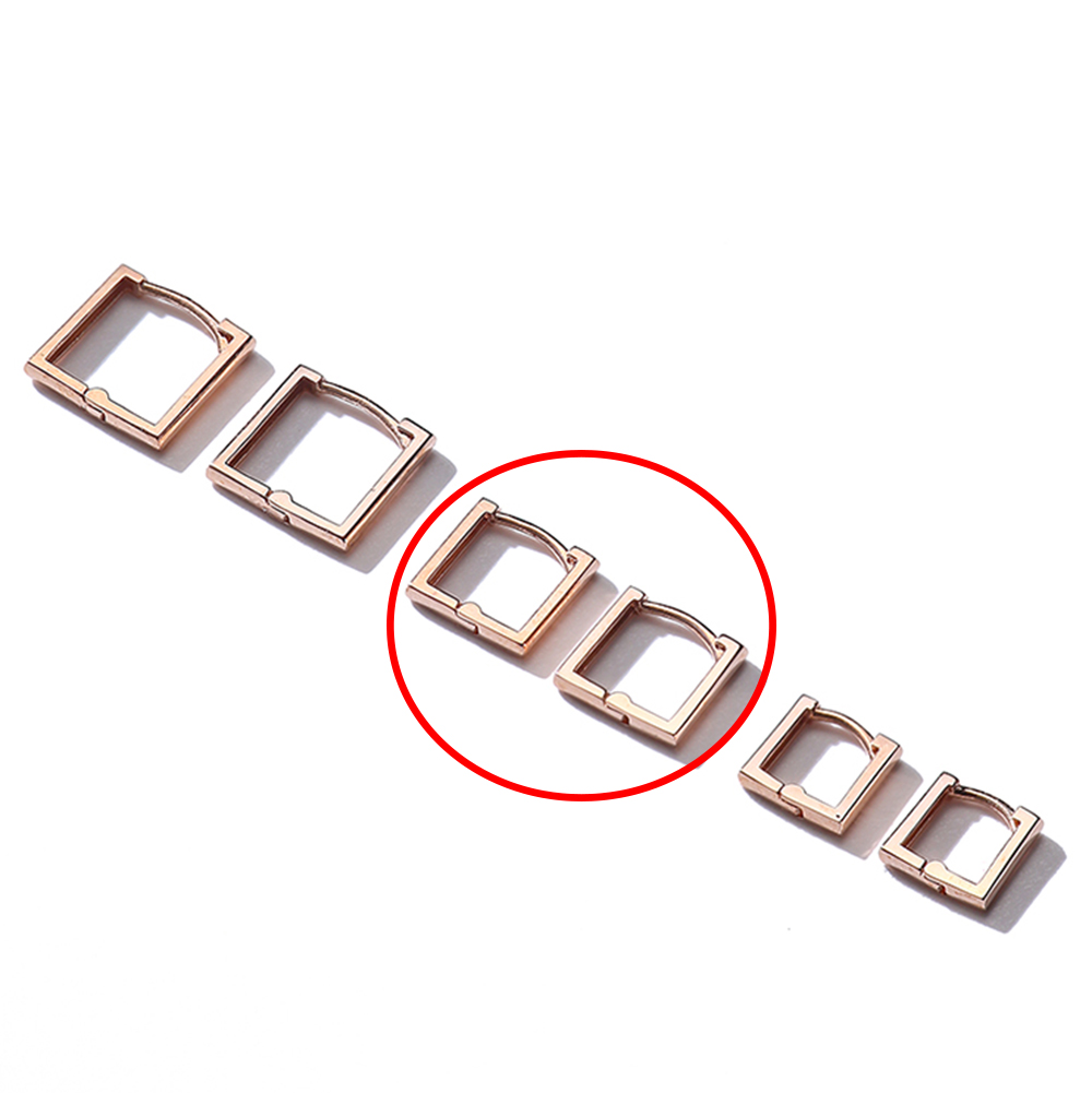 14K미니링귀걸이 14케이 18K 여자 명품 데일리 귀고리 사각 원터치 링 금 귀걸이 - 상품 이미지