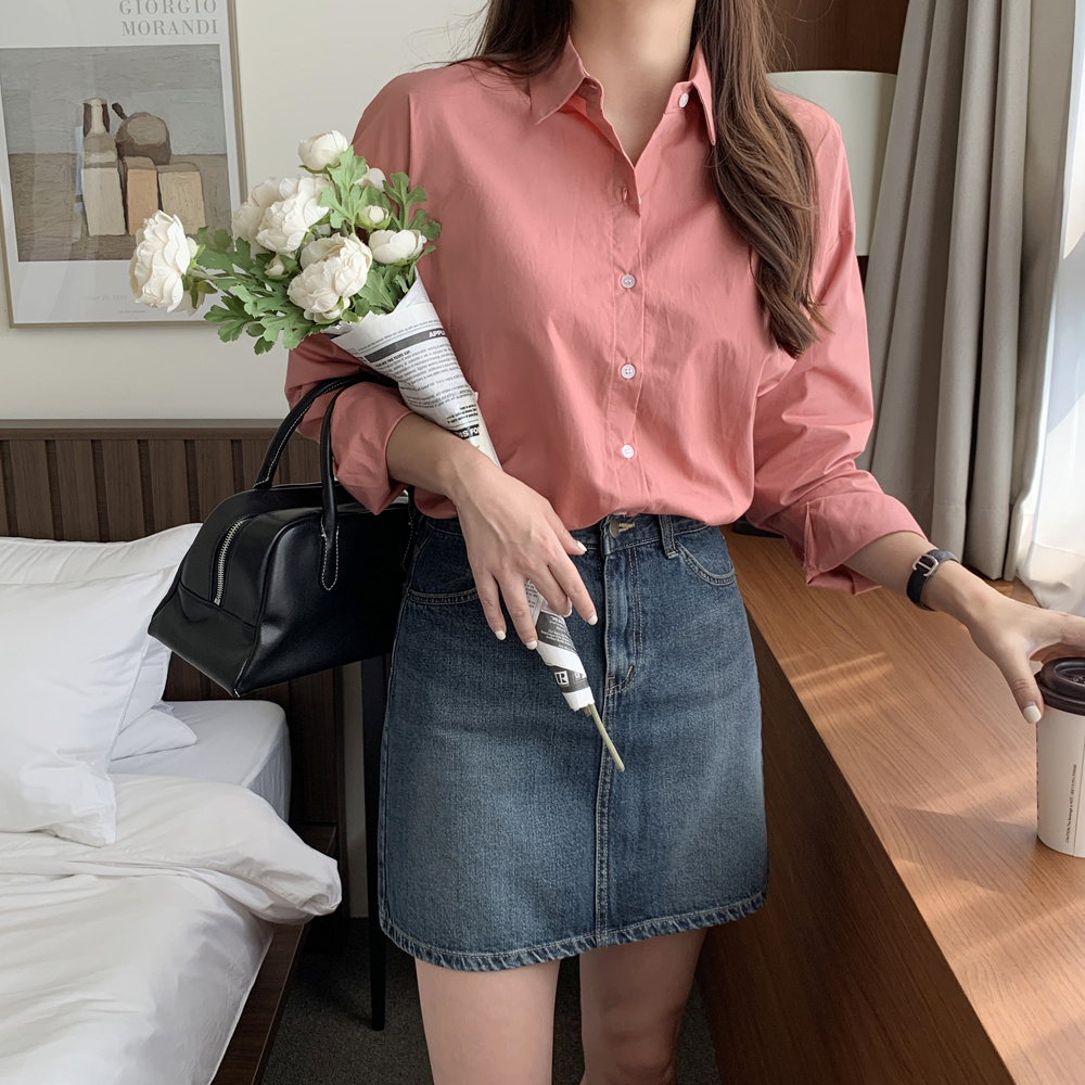 하이웨스트 진청 데님 스커트 청치마 A라인 치마 가을 치마 여성 미니 스커트 - 상세 이미지 3