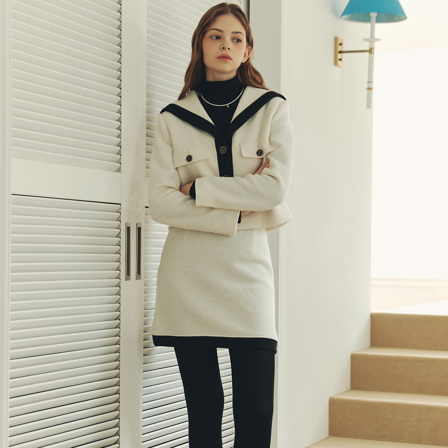 [제로스트릿]멜로우 부클 울 스커트 MELLOW BOUCLE WOOL SKIRT / IVORY 이미지 2