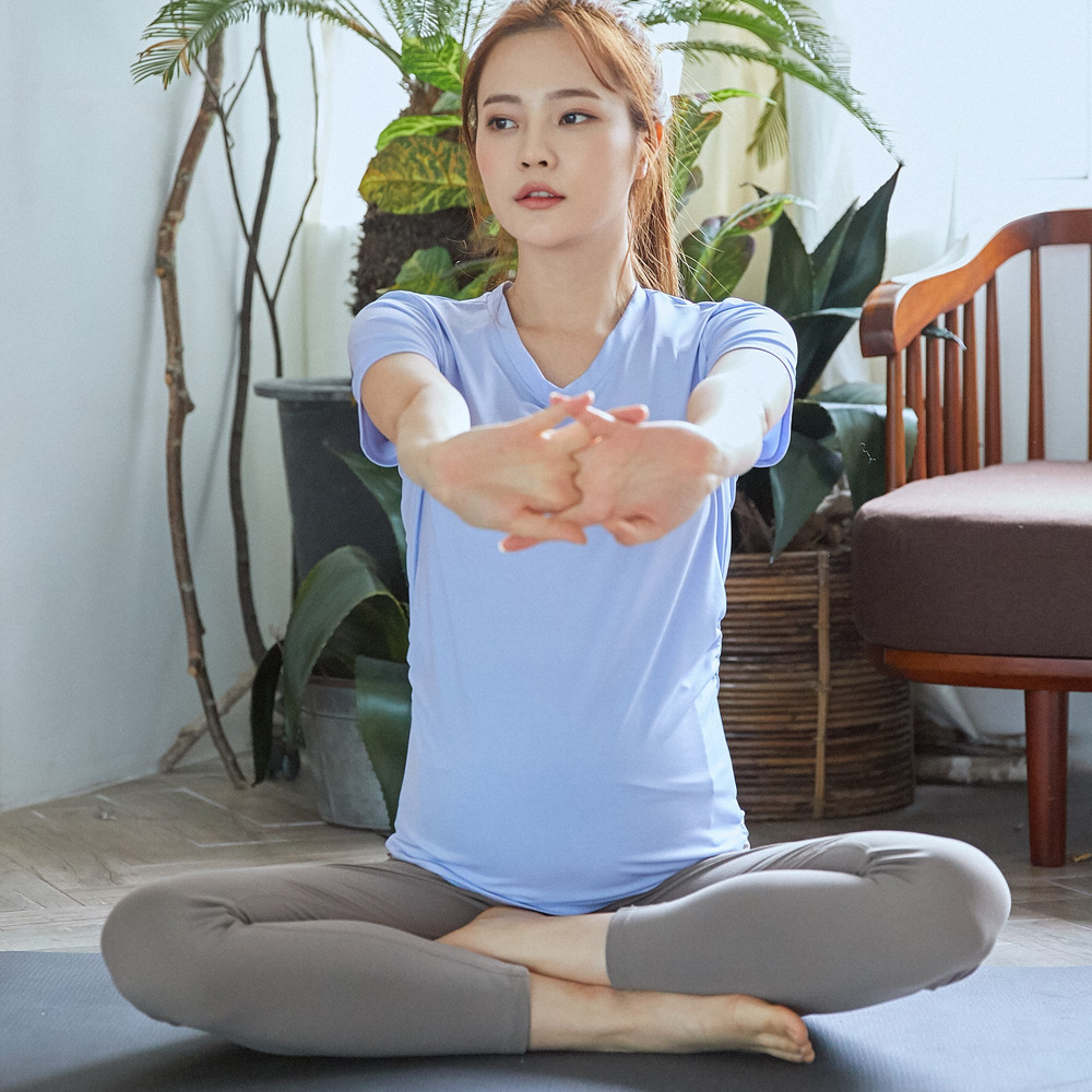 블룸마터니티 슬림 임산부요가바지 밀키브라운 임부복 임산부요가복 - 상세 이미지 5