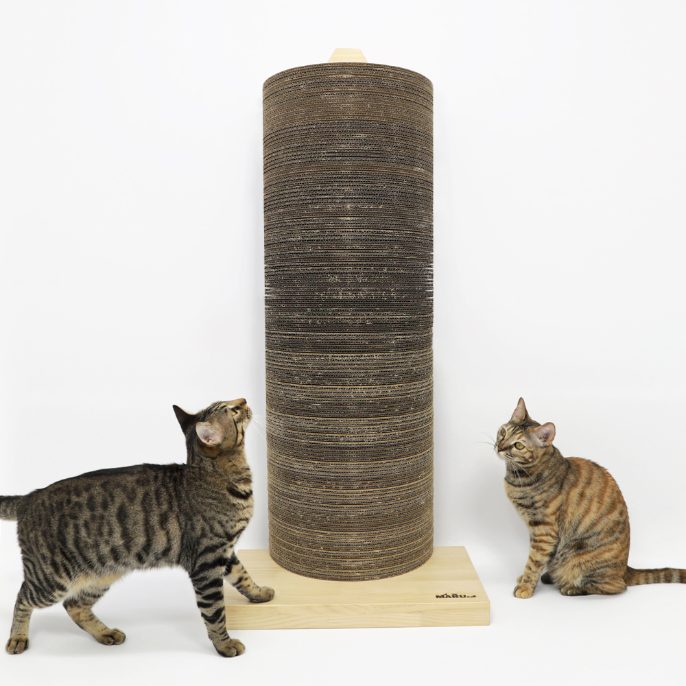 [리필용] 마루캣 초대형 고양이 수직 스크래쳐 우드 반원형 리필, 100cm