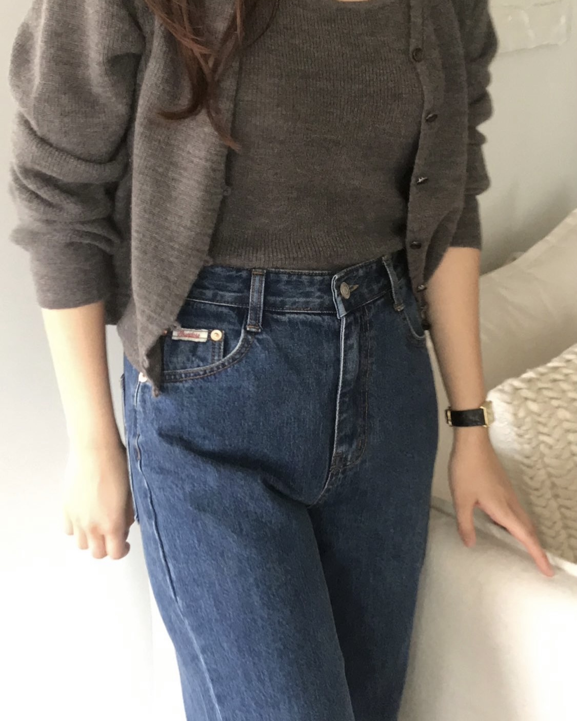 [일부당일] Founders 파운더스 마운틴 데님 일자핏 하이웨스트 진 (진청/그레이) 이미지 3