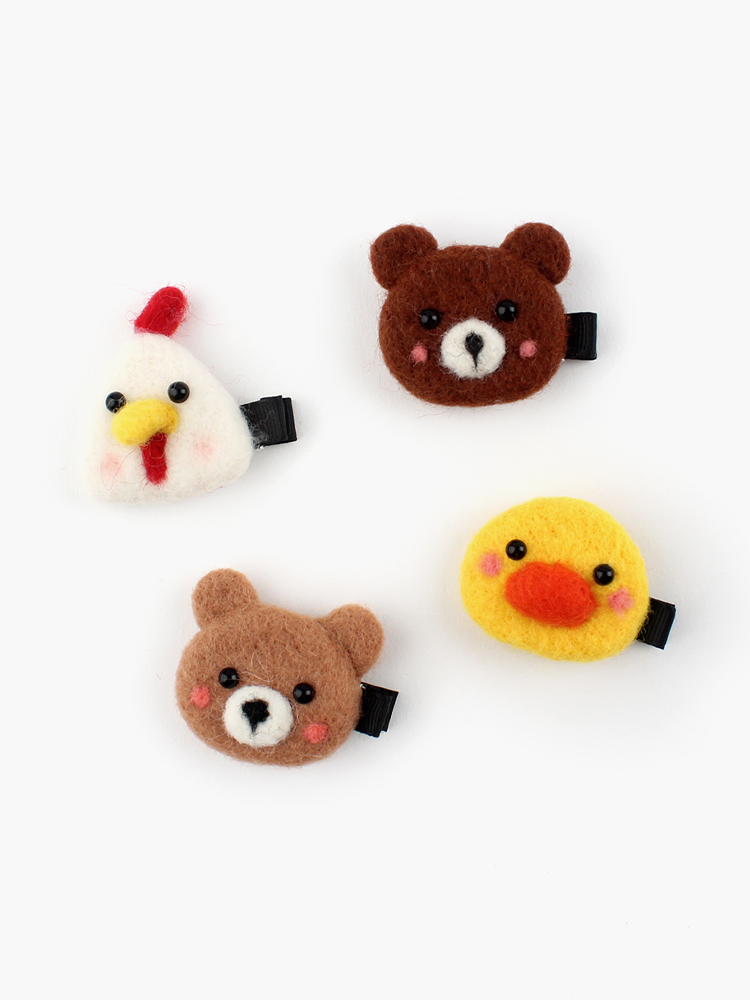 호카 펠트 집게핀 유아헤어핀