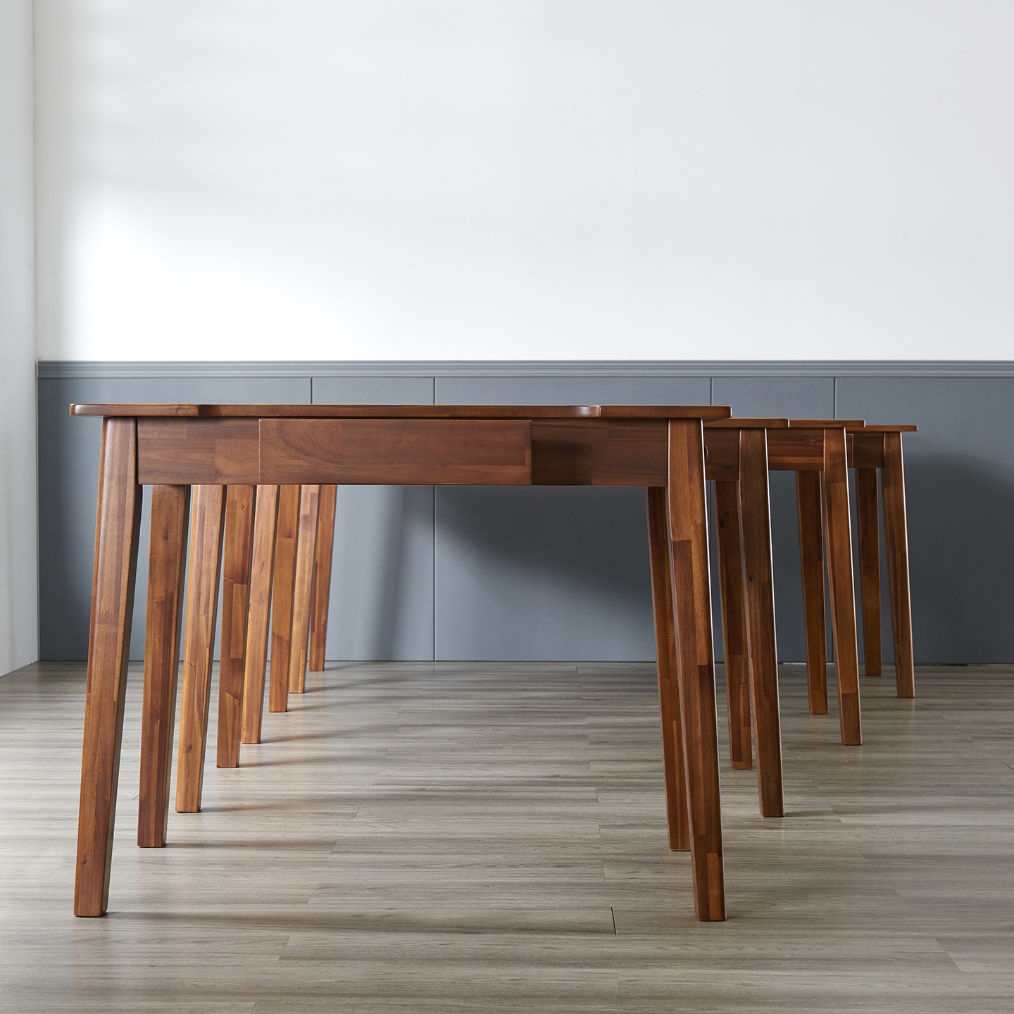 원목책상 아카시아 1인 컴퓨터 인테리어 데스크 1500x600mm, 월넛 - 상세 이미지 5