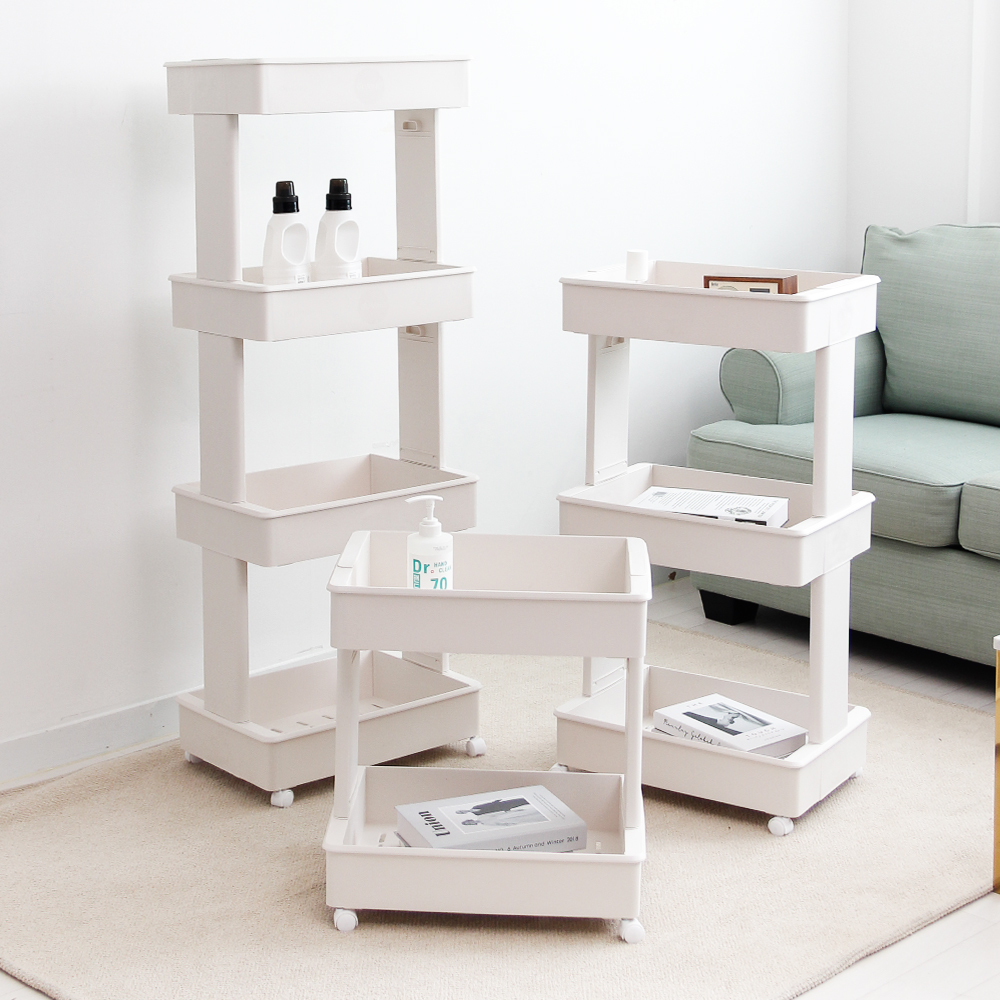 올리빙 이동식 트롤리 수납 주방 식당 카트 왜건 웨건 2단