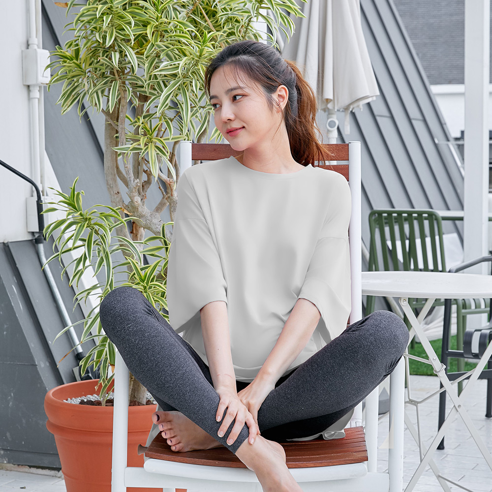 블룸마터니티 엣지 임산부요가티셔츠 임부복 임산부요가복 - 상품 이미지