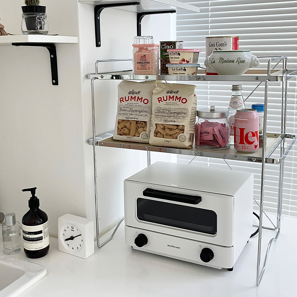 미드센츄리 전자레인지 선반 중형 1단 전자레인지 에어프라이어 밥솥 수납장 렌지대