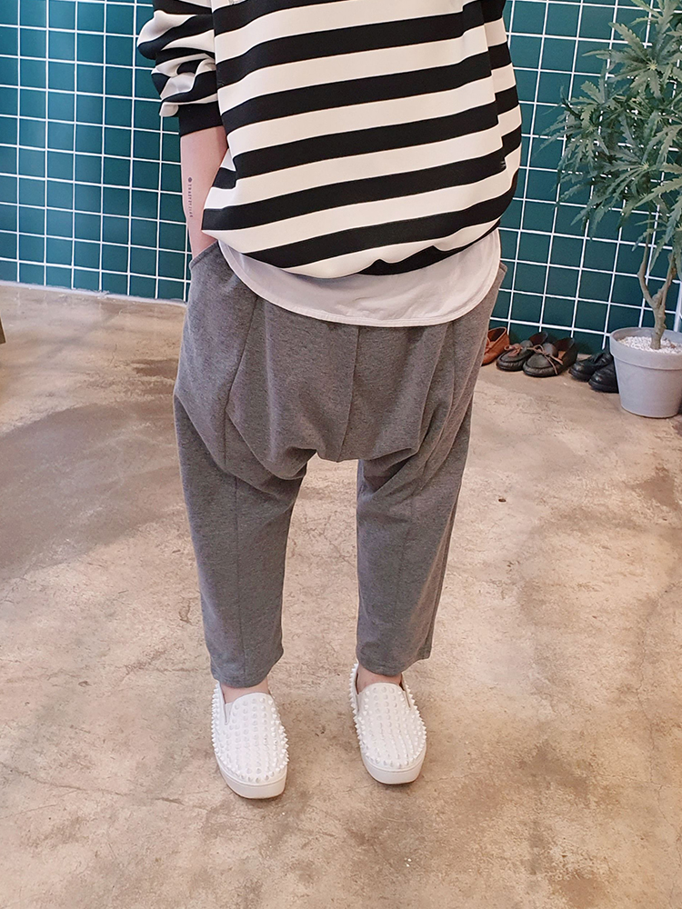 남여공용 가을 면 배기바지 이미지 1
