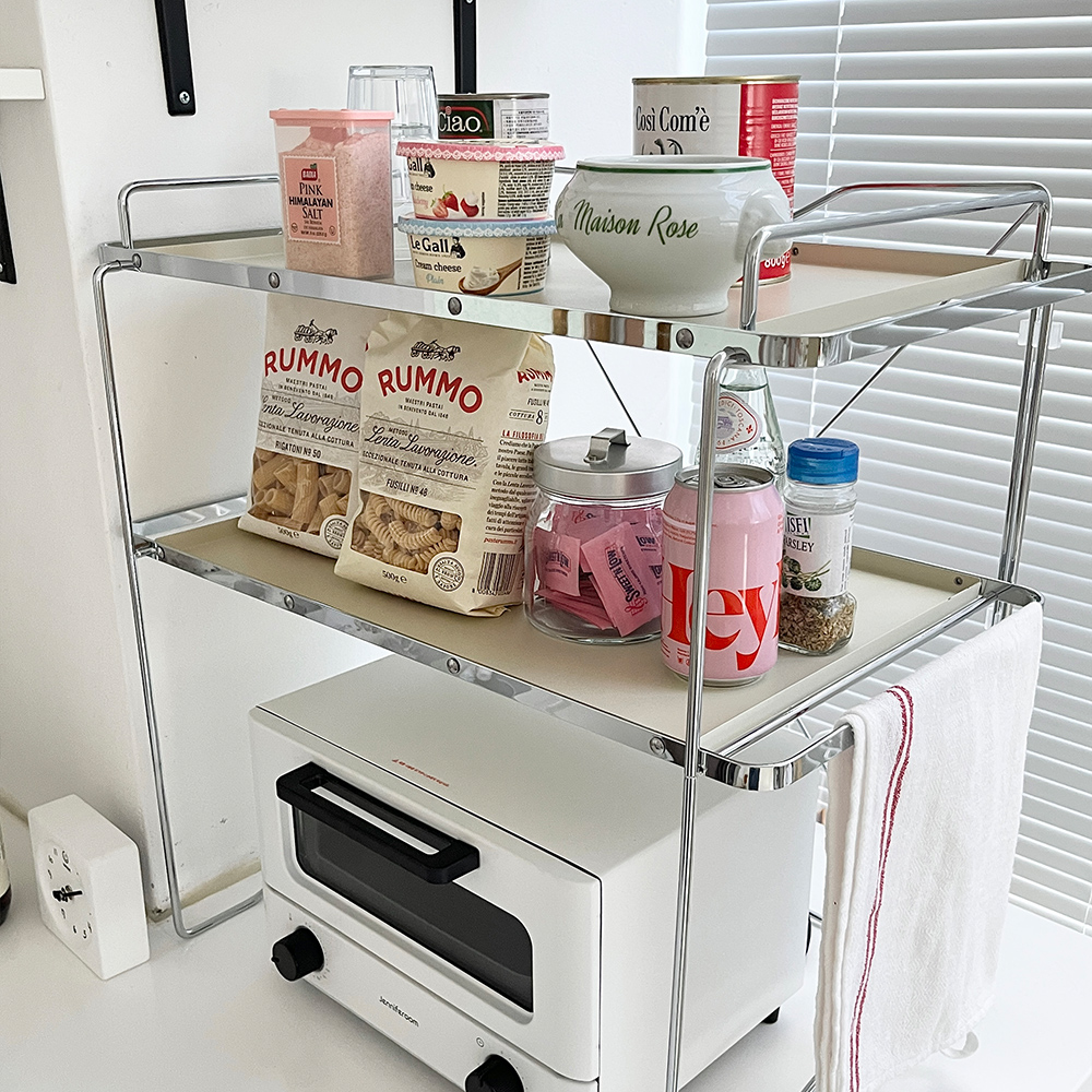 미드센츄리 전자레인지 선반 중형 1단 전자레인지 에어프라이어 밥솥 수납장 렌지대