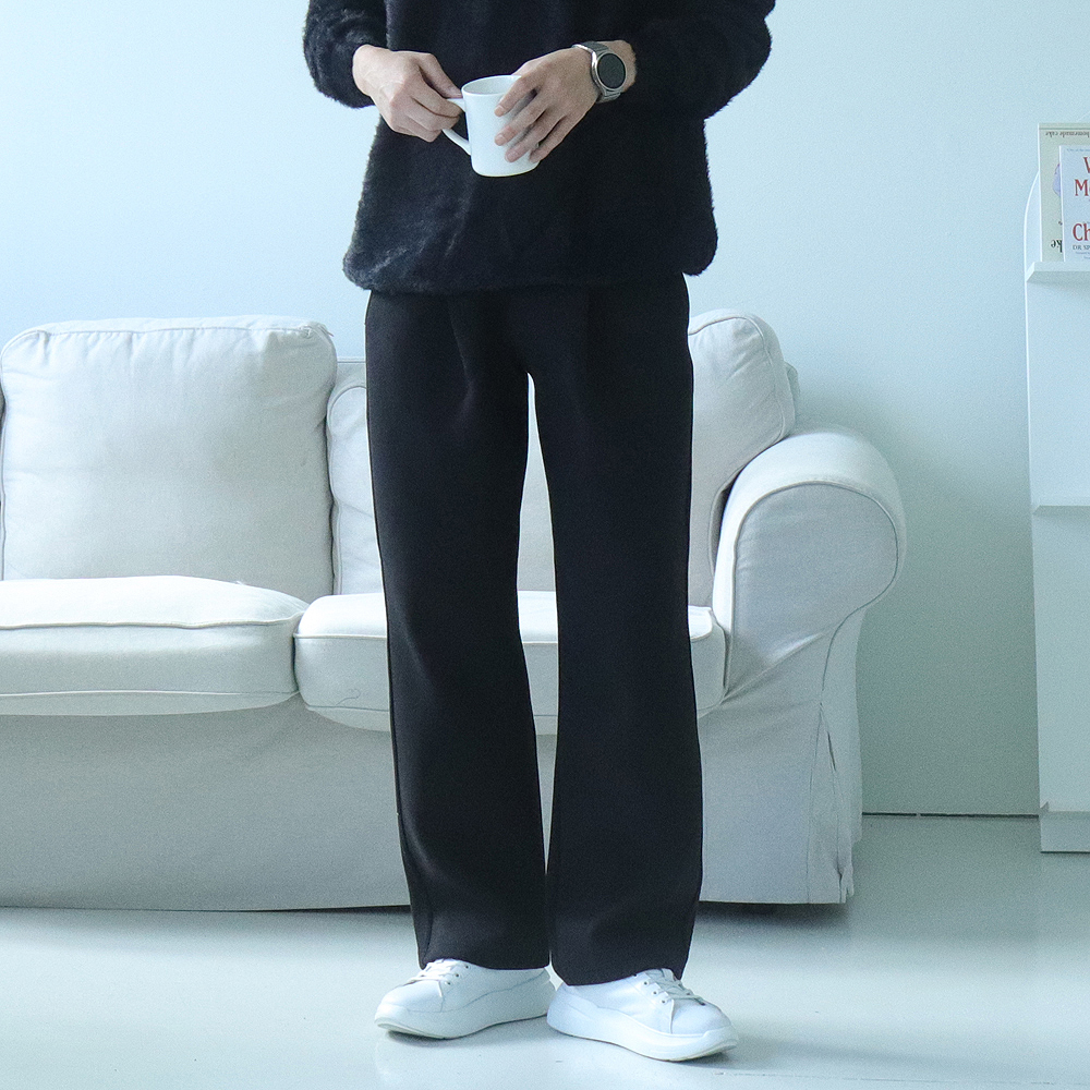 남자와이드팬츠 밴딩 스판 통큰 남자면바지 이미지 4