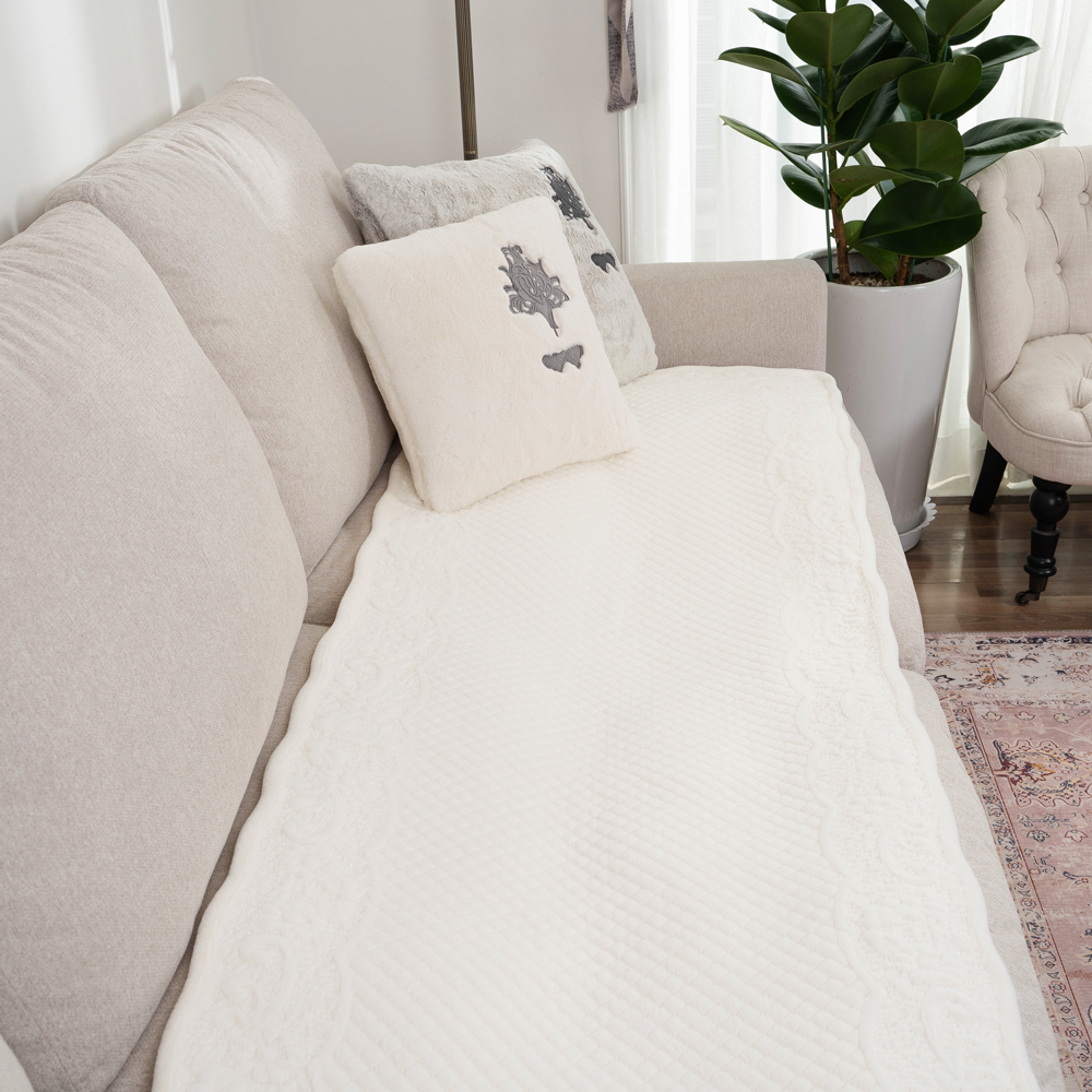 마벨로제 린다 겨울용 극세사 밍크 보아 쇼파패드 소파매트 2인