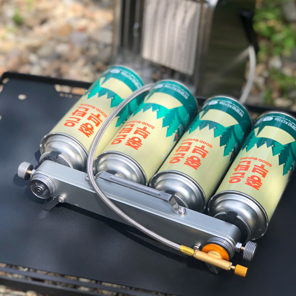 부탄 이소 가스 연장 스테이션 4개 연결식 변환 어댑터