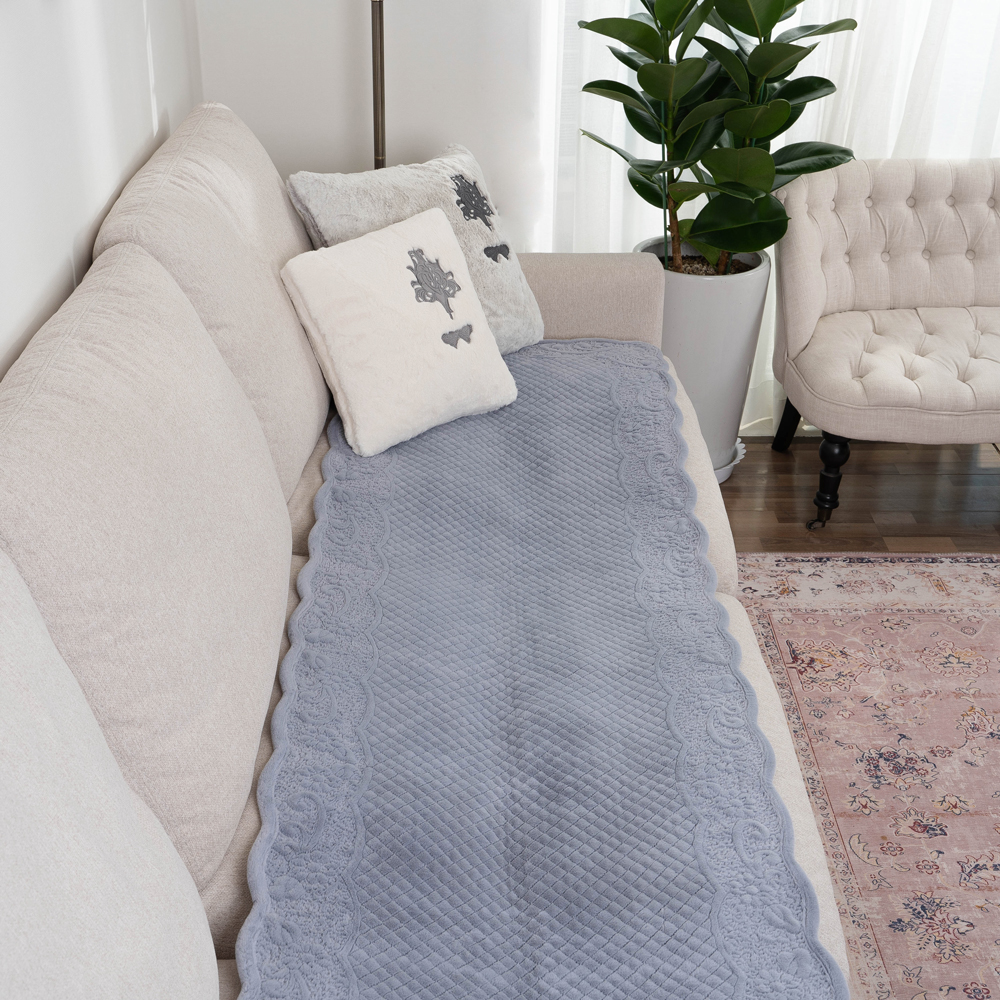 마벨로제 린다 겨울용 극세사 밍크 보아 쇼파패드 소파매트 2인