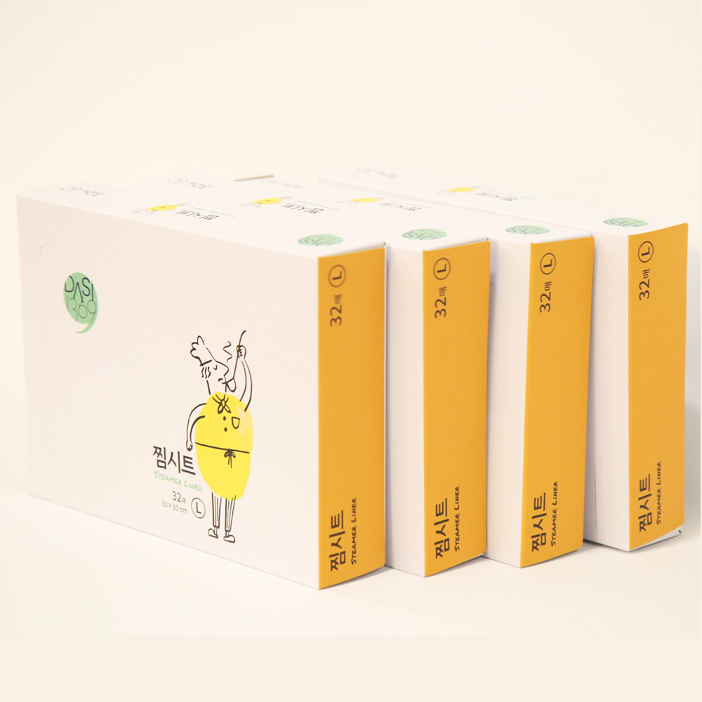 찜시트 대형 32매X4팩 찜기받침대 찜기판 찜기깔개 찜판 찜망 면보 - 메인 이미지