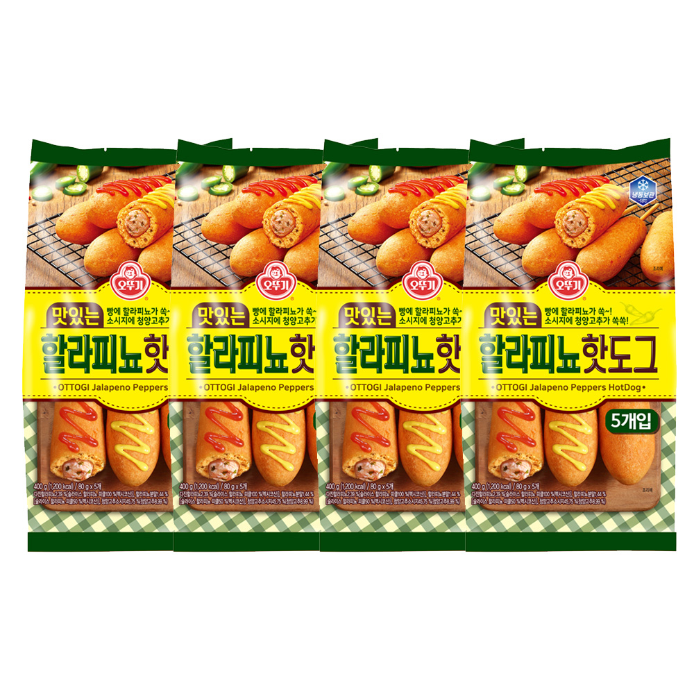 오뚜기 맛있는 할라피뇨 핫도그 400g 4개 - 상품 이미지