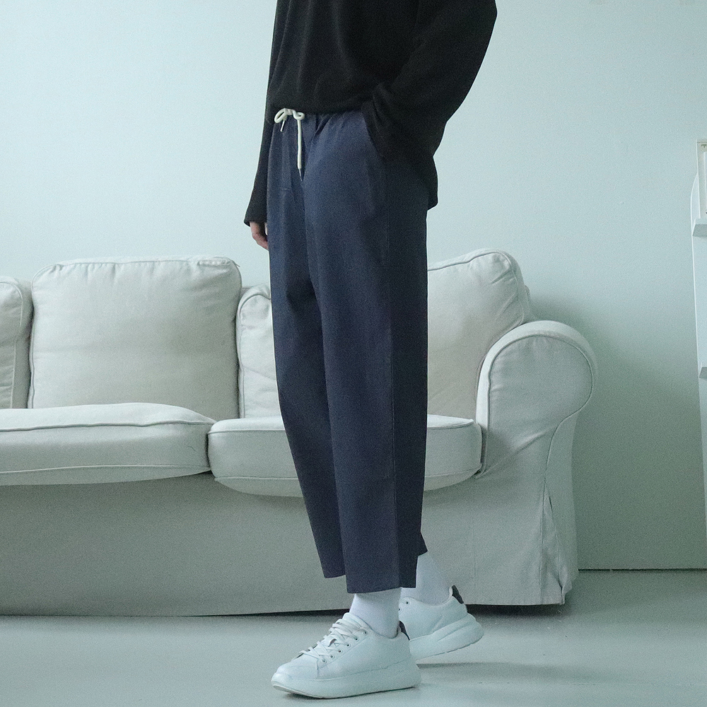 1+1 남자와이드팬츠 밴딩 통큰바지 남성바지 이미지 4