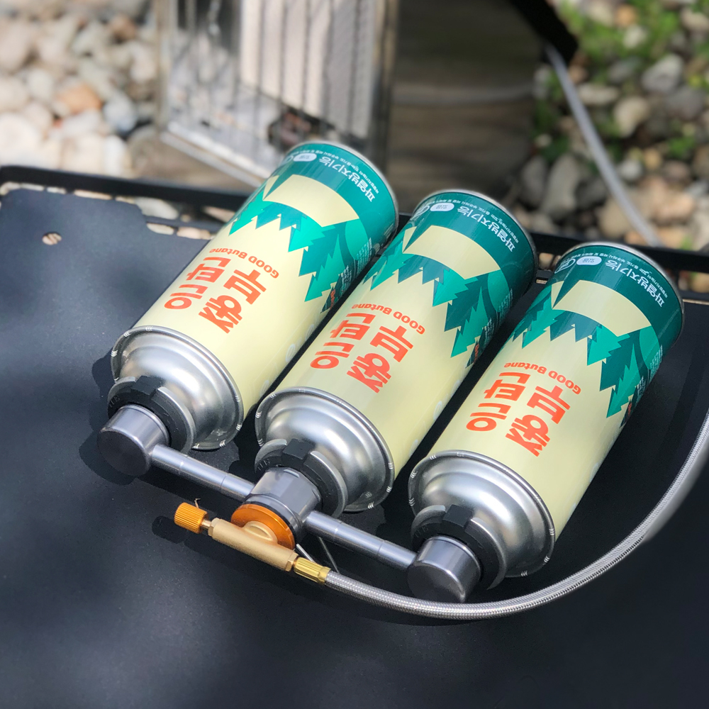 모아이캠핑 가스 3개 연결식 변환 어댑터 부탄 스테이션