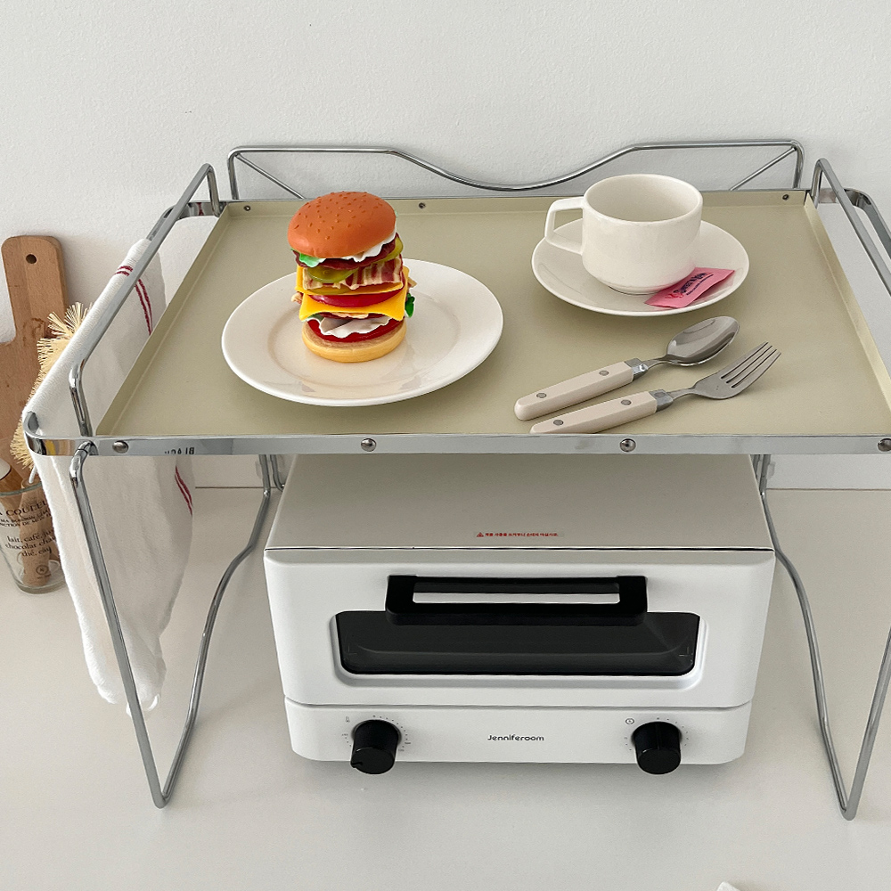 미드센츄리 전자레인지 선반 중형 1단 전자레인지 에어프라이어 밥솥 수납장 렌지대