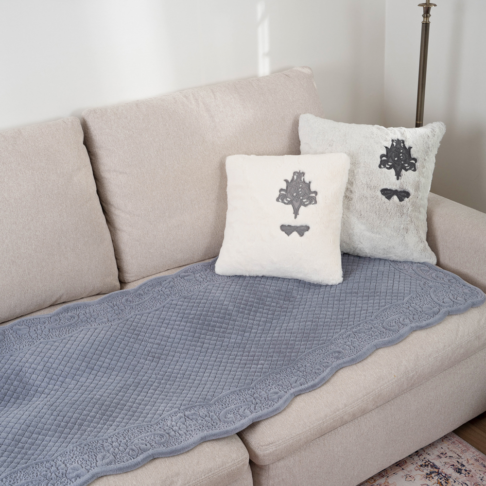 마벨로제 린다 겨울용 극세사 밍크 보아 쇼파패드 소파매트 2인