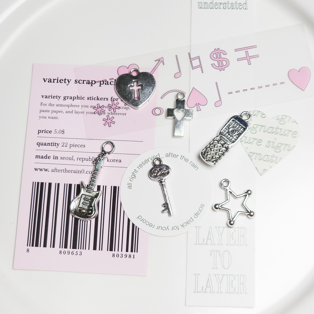 키링부자재 키링만들기 악세사리 부자재 레트로 실버 펜던트 별 십자가 기타 핸드폰