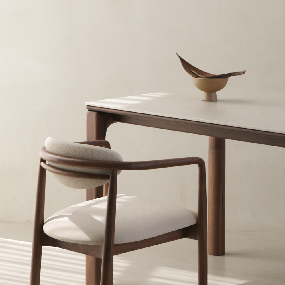 라미에스 안톤 월넛 호두나무 포세린 세라믹 식탁세트 4인용 1400 의자2 벤치