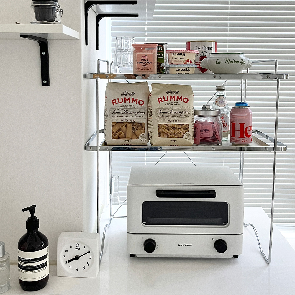 미드센츄리 전자레인지 선반 중형 1단 전자레인지 에어프라이어 밥솥 수납장 렌지대