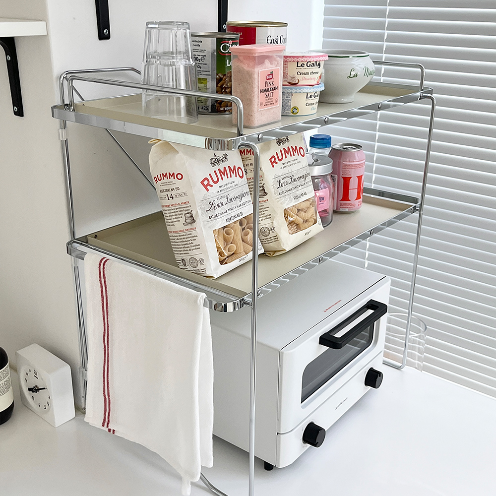 미드센츄리 전자레인지 선반 중형 1단 전자레인지 에어프라이어 밥솥 수납장 렌지대