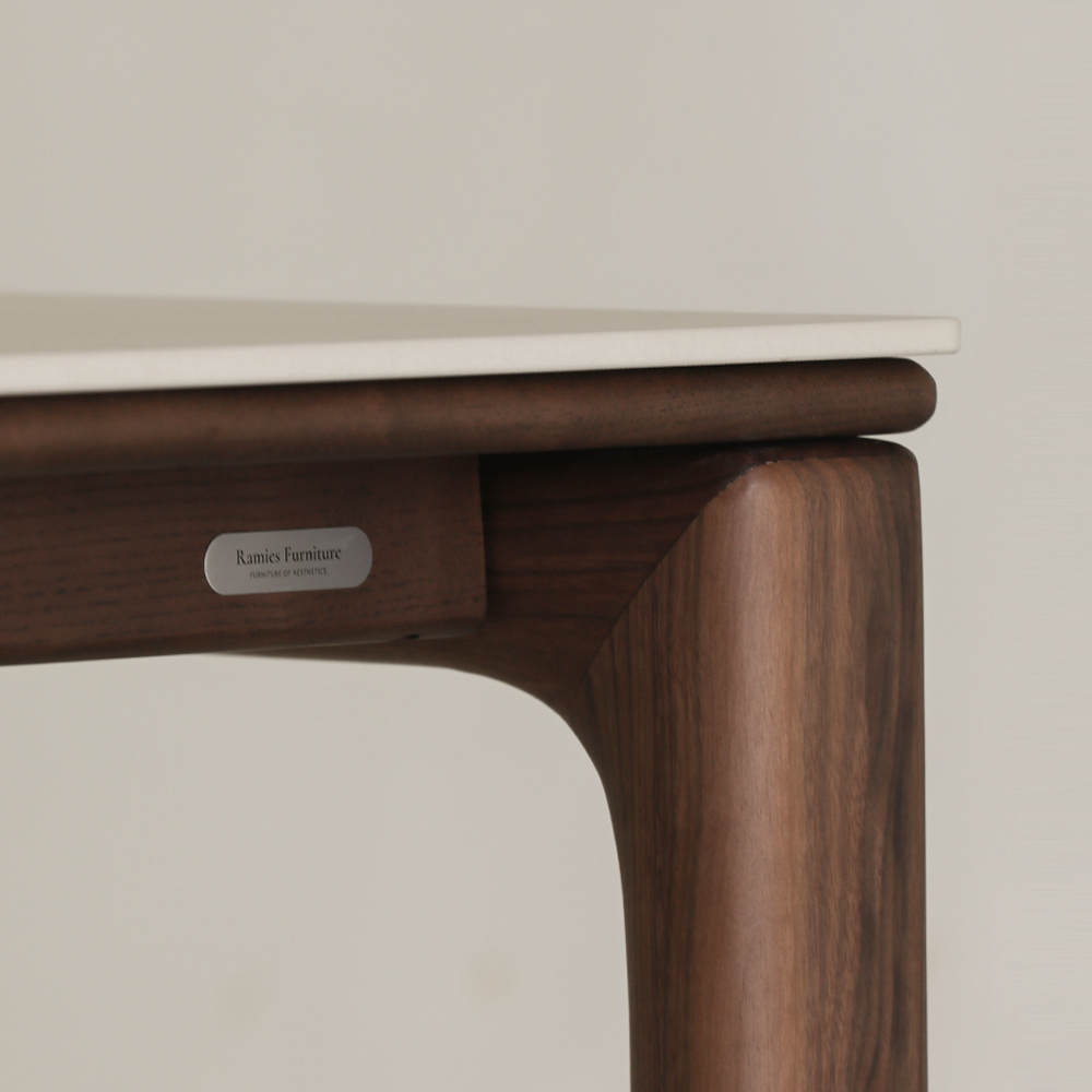 라미에스 안톤 월넛 호두나무 포세린 세라믹 식탁세트 4인용 1400 의자2 벤치