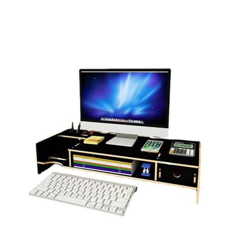 [해외]우드 모니터 서럽형 받침대 하부 수납장 수납함 데스크셋업 데스크테리어 a2988