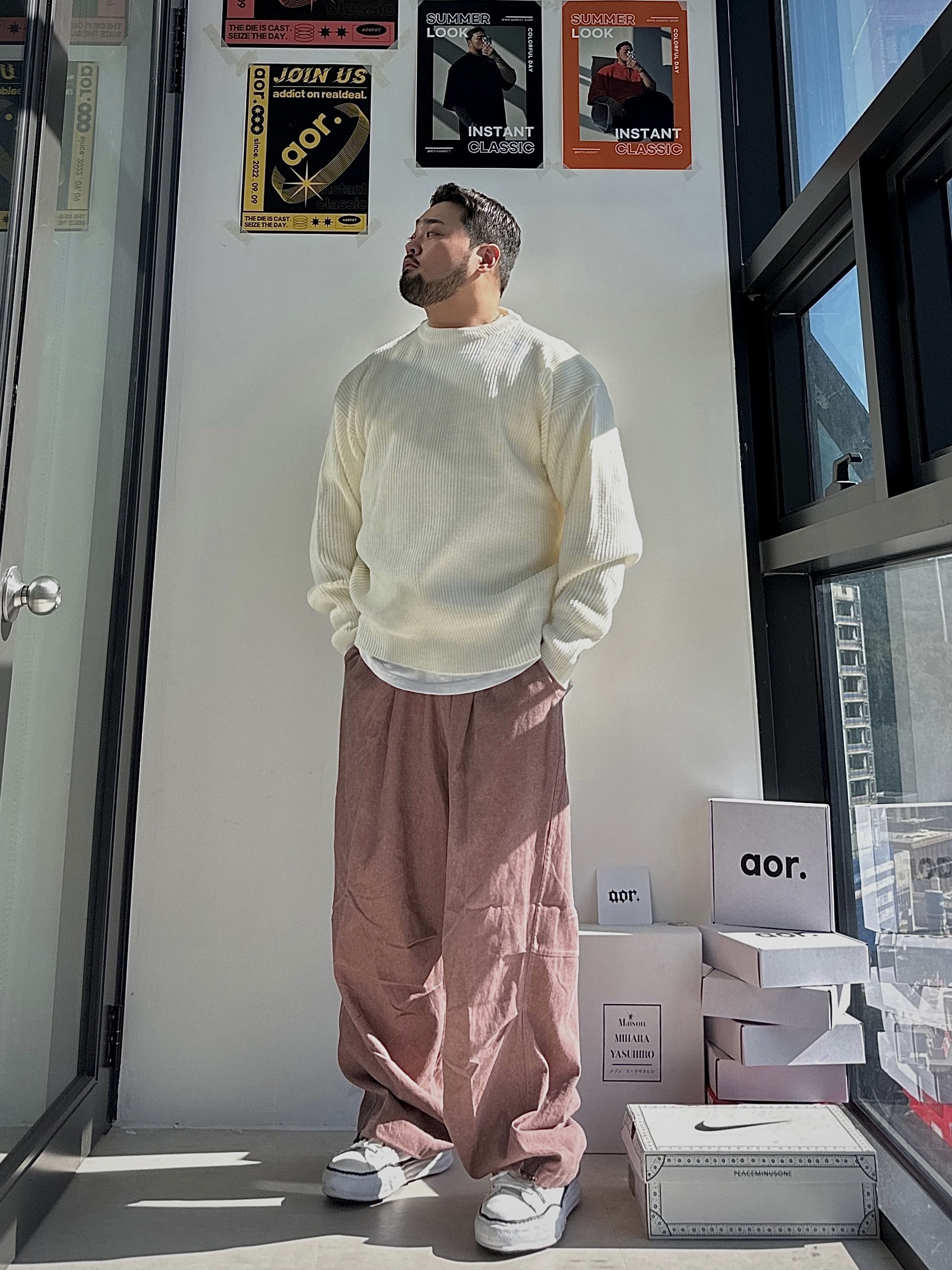바이오 피그먼트 벌룬 팬츠 3COLOR 빅사이즈 바지 오버핏 에이오알닷